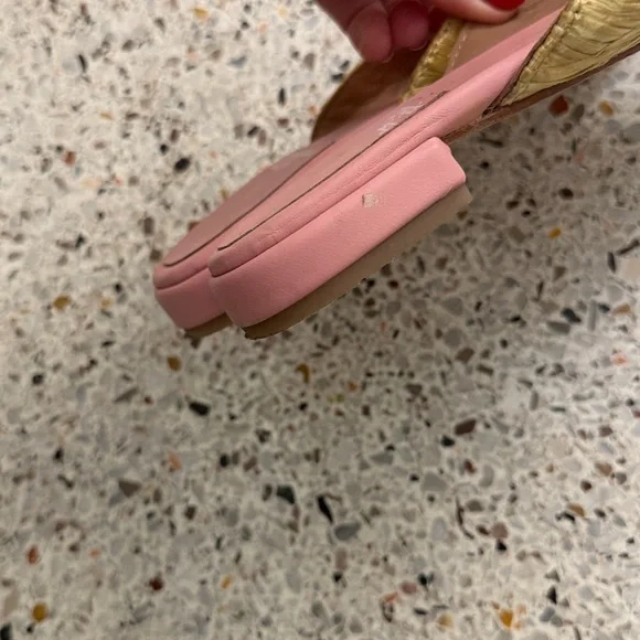 Jeffrey Campbell Mitzy Mule gold pink raffia rattan 8 39 - Picture 8 of 8